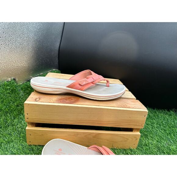 Cloudsteppers by Clarks- Coral/Grey Sandals- Size 9W - Picture 4 of 10